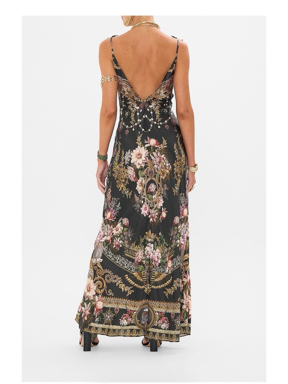 Camilla Bias Silk V-Neck Maxi Slip Dress - Picture 2 of 8